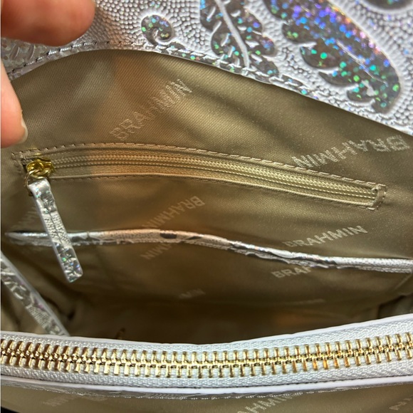 Brahmin Chrome Iridescent Estonia Rosetta Double Handle Satchel Bag - NWT 🔥 🔥 - Picture 9 of 12
